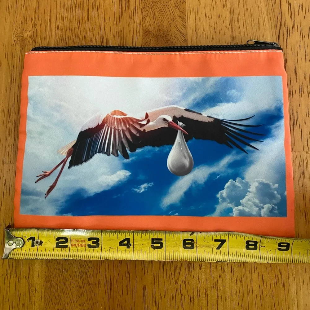 Cosmetic Bag Stork Design Diabetic Kit Bag Dog Walker Bag (NWOT) - Picture 4 of 7